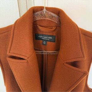 Marc New York Rust Wool-Blend Long Coat